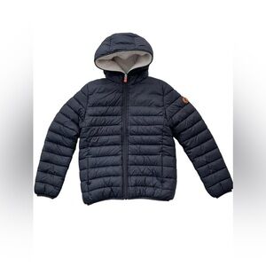 Save the Duck Unisex Kid's Size 12 Navy Winter Sherpa Lined Puffer Coat